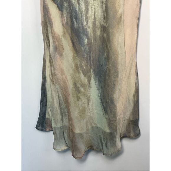 C Est. 1946 Marbled Lined Sleeveless Spaghetti Strap Slip Dress Gray Tan Small - Picture 2 of 8